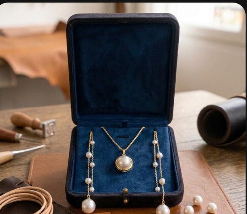 Handcrafted 18K Gold Vermeil & Freshwater Pearl Jewelry Set - Artisan Collection